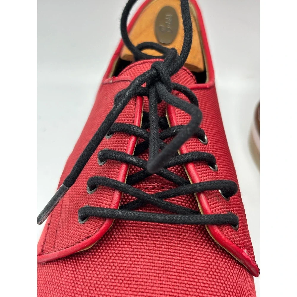 Calvin Klein Mens Red Canvas Derby Lace Up Oxford Shoes 71CLRSZ95 Size 9.5